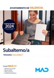 Portada de Subalterno/a. Temario volumen 1. Ayuntamiento de València