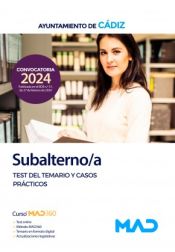 Portada de Subalterno/a. Test del temario y casos prácticos. Ayuntamiento de Cádiz