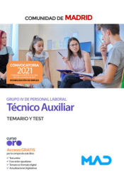 Portada de Técnico Auxiliar Grupo IV (turno de estabilización). Temario y test. Comunidad Autónoma de Madrid