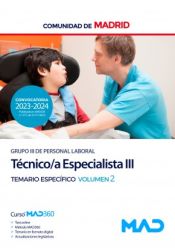 Portada de Técnico Especialista III (Grupo III). Temario específico volumen 2. Comunidad Autónoma de Madrid