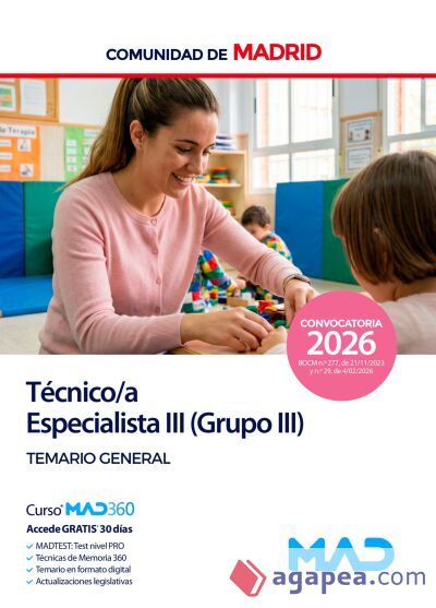 T&eacute;cnico Especialista III (Grupo III). Temario general. Comunidad Aut&oacute;noma de Madrid