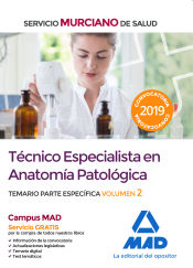 Portada de Técnico Especialista en Anatomía Patológica del Servicio Murciano de Salud. Temario parte específica volumen 2