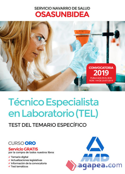 Técnico Especialista en Laboratorio (TEL) del Servicio Navarro de Salud-Osasunbidea. Test del temario específico
