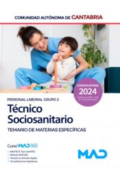 Portada de Técnico Sociosanitario (Personal Laboral Grupo 2). Temario materias específicas. Comunidad Autónoma de Cantabria