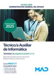 Portada de T&eacute;cnico/a Auxiliar de Inform&aacute;tica (acceso libre). Temario Bloques III (CONT.) y IV. Administraci&oacute;n General del Estado