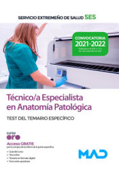 Portada de Técnico/a Especialista en Anatomía Patológica. Test de materias específicas. Servicio Extremeño de Salud (SES)