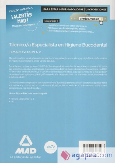 Técnico/a Especialista en Higiene Bucodental del Servicio Canario de Salud. Temario volumen 2