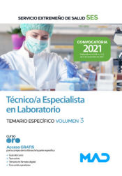 Portada de Técnico/a Especialista en Laboratorio. Temario específico volumen 3. Servicio Extremeño de Salud (SES)