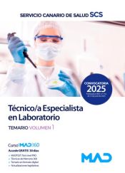 Portada de T&eacute;cnico/a Especialista en Laboratorio. Temario volumen 1. Servicio Canario de Salud