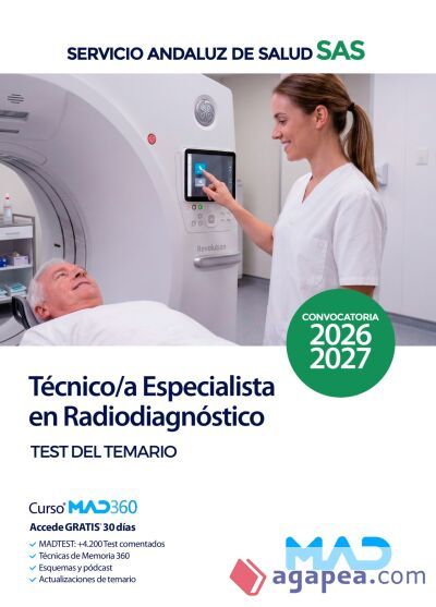 T&eacute;cnico/a Especialista en Radiodiagn&oacute;stico. Test del temario. Servicio Andaluz de Salud (SAS)