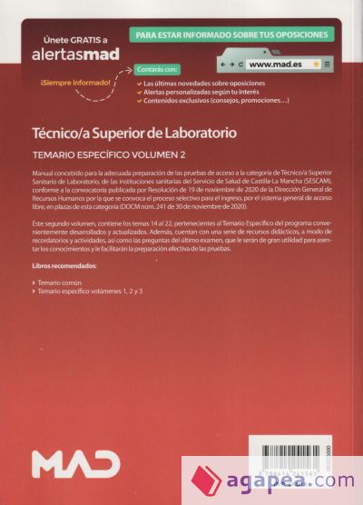 Técnico/a Superior de Laboratorio del Servicio de Salud de Castilla-La Mancha (SESCAM). Temario volumen 2