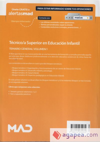 Técnico/a Superior en Educación Infantil. Temario general volumen 1