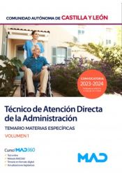 Portada de Técnico/a de Atención Directa. Temario materias específicas volumen 1. Comunidad Autónoma de Castilla y León