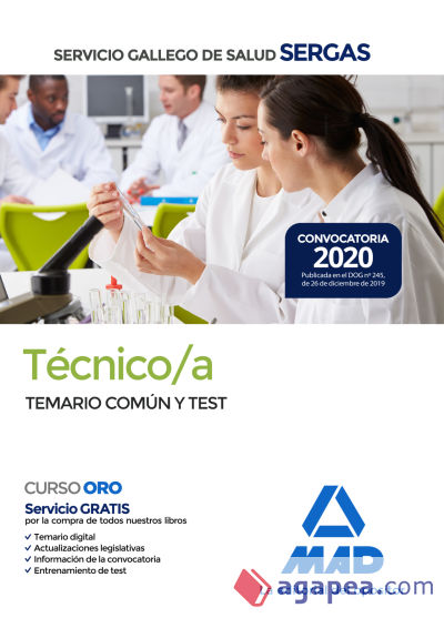 Técnico/a del Servicio Gallego de Salud. Temario común y test