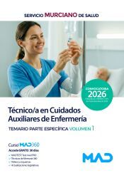 Portada de T&eacute;cnico/a en Cuidados Auxiliares de Enfermer&iacute;a. Temario Espec&iacute;fico Volumen 1. Servicio Murciano de Salud (SMS)