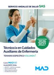 Portada de T&eacute;cnico/a en Cuidados Auxiliares de Enfermer&iacute;a. Temario Espec&iacute;fico volumen 1. Servicio Andaluz de Salud (SAS)