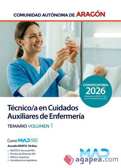 T&eacute;cnico/a en Cuidados Auxiliares de Enfermer&iacute;a. Temario volumen 1. Comunidad Aut&oacute;noma de Arag&oacute;n