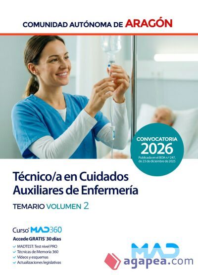 T&eacute;cnico/a en Cuidados Auxiliares de Enfermer&iacute;a. Temario volumen 2. Comunidad Aut&oacute;noma de Arag&oacute;n