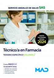 Portada de Técnico/a en Farmacia. Temario Específico Volumen 2. Servicio Andaluz de Salud (SAS)