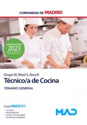 Portada de Técnico de Cocina (Grupo III, Nivel 5, Área B). Temario General. Comunidad Autónoma de Madrid