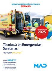 Portada de T&eacute;cnico en Emergencias Sanitarias. Temario volumen 1. Servicio Madrile&ntilde;o de Salud (SERMAS)