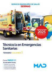 Portada de T&eacute;cnico en Emergencias Sanitarias. Temario volumen 3. Servicio Madrile&ntilde;o de Salud (SERMAS)