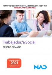 Portada de Trabajador/a Social. Test del temario. Instituciones Sanitarias de la Consellería de Sanidad de la Comunidad Valenciana