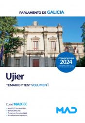 Portada de Ujier. Temario volumen 1 y test. Parlamento de Galicia