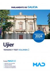 Portada de Ujier. Temario volumen 2 y test. Parlamento de Galicia