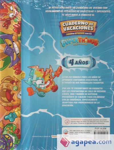 Cuaderno de Vacaciones juega y aprende Superthings Guardians of Kazoom para 4 años