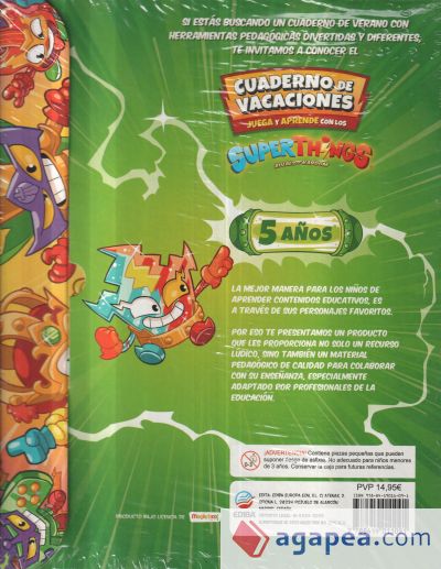 Cuaderno de Vacaciones juega y aprende Superthings Guardians of Kazoom para 5 años