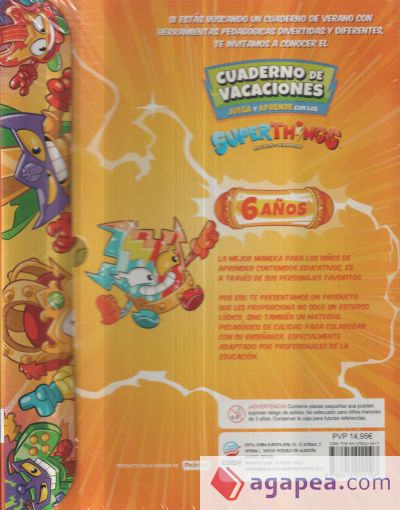 Cuaderno de Vacaciones juega y aprende Superthings Guardians of Kazoom para 6 años