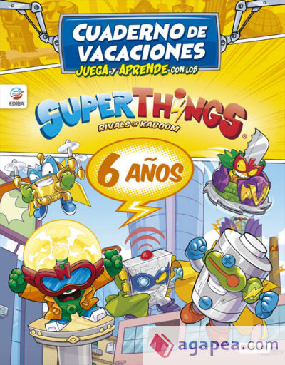 Cuaderno de Vacaciones juega y aprende con los Superthings Power Machines para 6 años