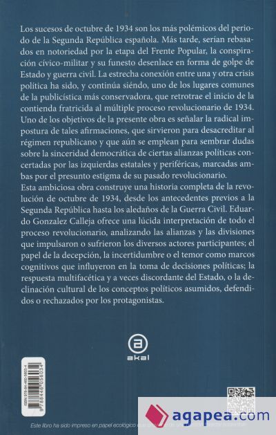 1934: Involuci&oacute;n y revoluci&oacute;n en la Segunda Rep&uacute;blica