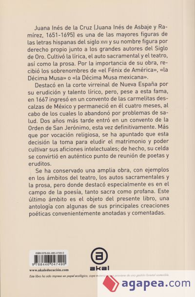 Antología poética: Juana Inés de la Cruz