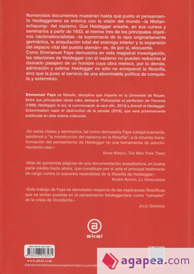 Heidegger. La introducción del nazismo en la filosofía: En torno a los seminarios inéditos de 1933-1935