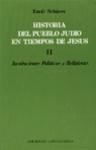 Portada de Historia del pueblo judío en tiempos de Jesús. Tomo II. Instituciones políticas y religiosas