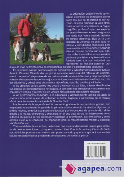Psicolog&iacute;a del aprendizaje y adiestramiento del perro. 2&ordf; edicion