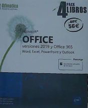 Portada de Pack De Libros Microsoft Office versiones 2019 y Office 365.Word, Excel, PowerPoint y Outlook