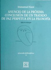 Portada de Anuncio de la próxima conclusión de un tratado de paz perpetua en la filosofía