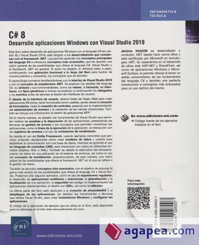 C#8 DESARROLLE APLICACIONES WINDOWS CON VISUAL STUDIO 2019 (Expert It)