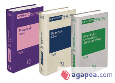 Pack memento práctico procesal civil 2016, memento práctico procesal penal 2016, memento practico procesal contencioso administrativo 2016