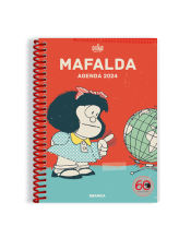 Portada de Mafalda 2024, Agenda Anillada Columnas Roja