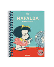 Portada de Mafalda 2024, Agenda Anillada Columnas turquesa