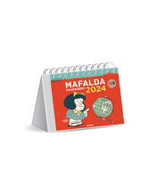 Portada de Mafalda 2024, Calendario Escritorio rojo