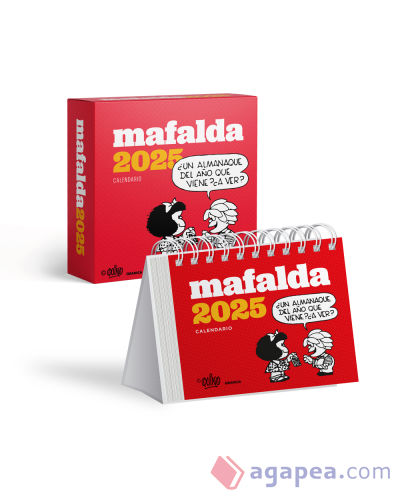 Mafalda 2025, Calendario Escritorio Rojo CON CAJA