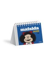 Portada de Mafalda 2026, Calendario Escritorio Azul