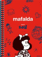 Portada de Agenda Mafalda 2018. Anillada roja