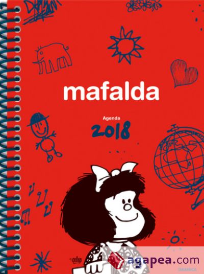 Agenda Mafalda 2018. Anillada roja