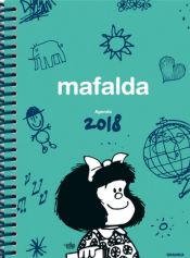 Portada de Agenda Mafalda 2018. Anillada verde